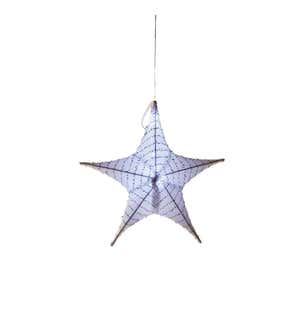Small White Lighted Fabric Star
