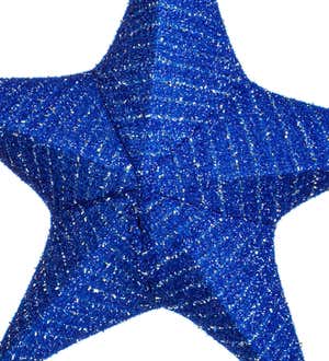 Large Blue Lighted Fabric Star