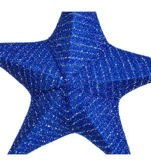 Large Blue Lighted Fabric Star