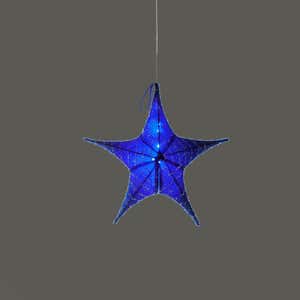 Small Blue Lighted Fabric Star