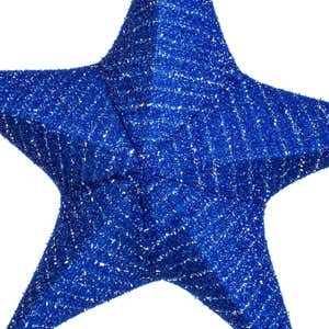 Small Blue Lighted Fabric Star