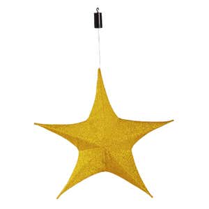 Lighted Fabric Star, Large, Gold