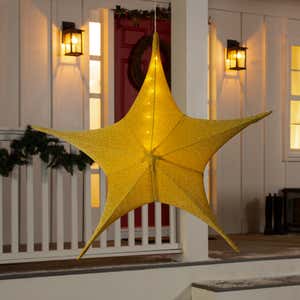 Lighted Fabric Star, Large, Gold