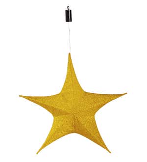 Lighted Fabric Star, Large, Gold