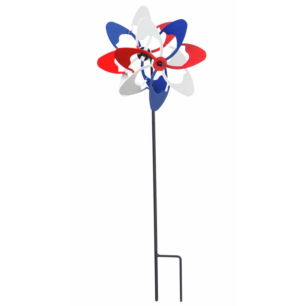 Red&Blue Wave Americana Mini Kinetic Windmill