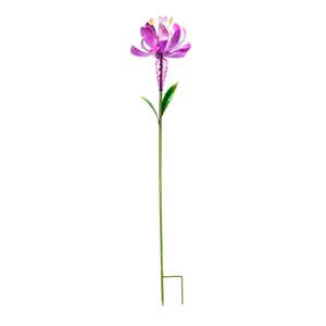 38.5"H Wind Spinner Flower Garden Stake, Pink