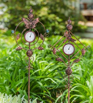 32"H Thermometer Butterfly Garden Stake