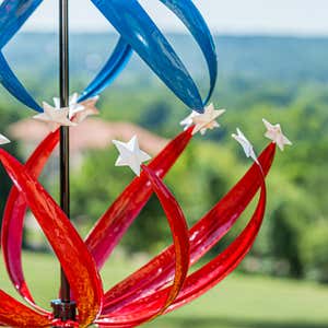 85"H Wind Spinner, Patriotic Stars