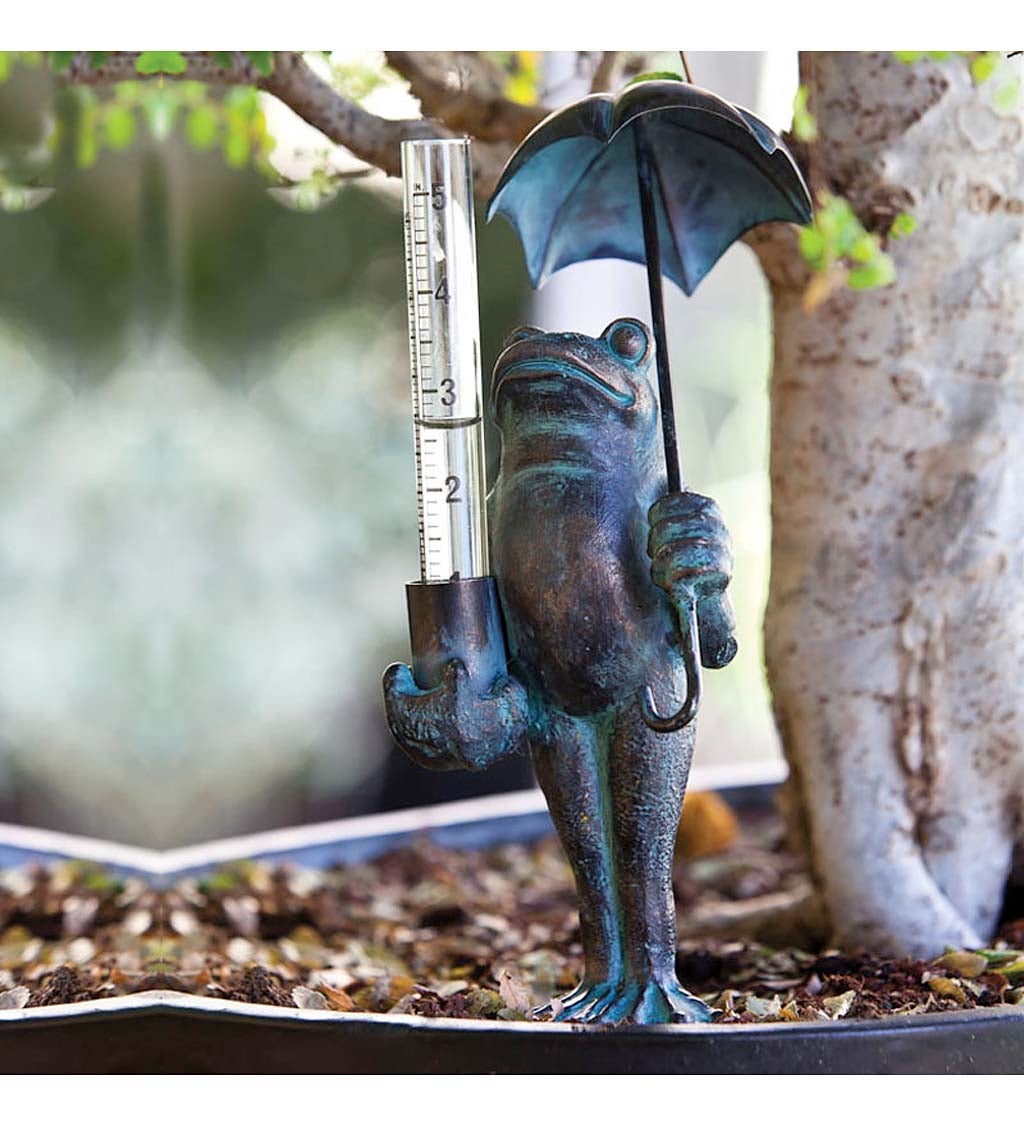 Decorative rain gauge, Frog