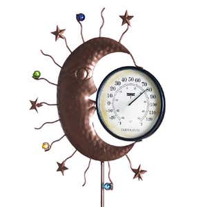 Decorative Garden Stake Thermometer, Moon&Stars