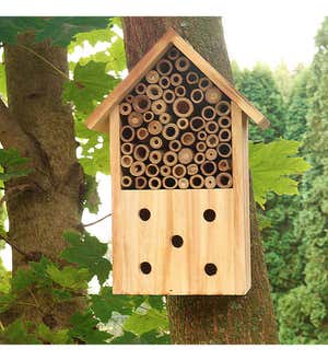 Log Cabin Wooden Bee House