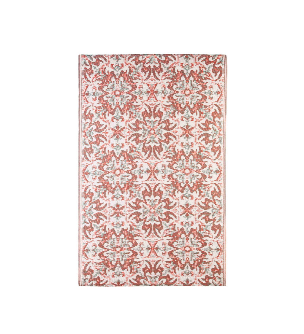 Muted Pink Pattern Reversible Weather-Resistant Rug
