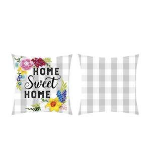 Home Sweet Home Plaid Interchangeable Pillow Cover