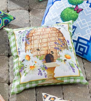 Happy Bee Hive Outdoor Pillow Cover