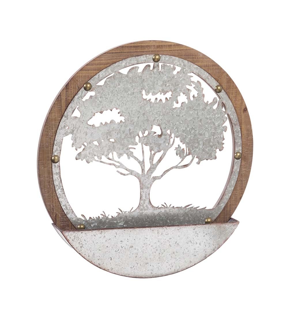Round Tree of Life Wood and Metal Wall décor
