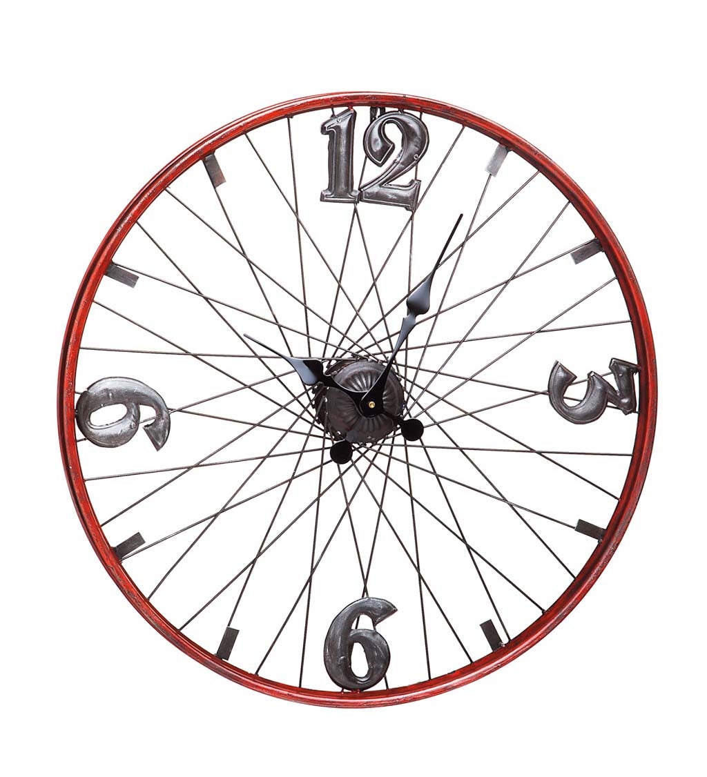 Vintage Metal Bicycle Wheel Clock