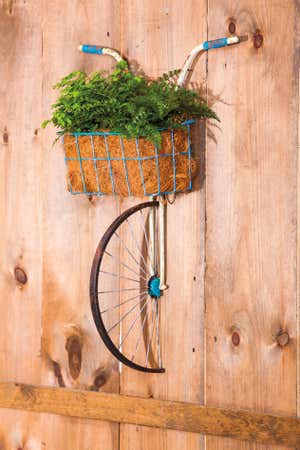 Front Basket Metal Bicycle Wall Décor and Planter