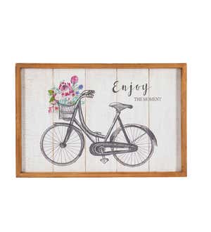 Floral Bicycle Wood Wall Décor