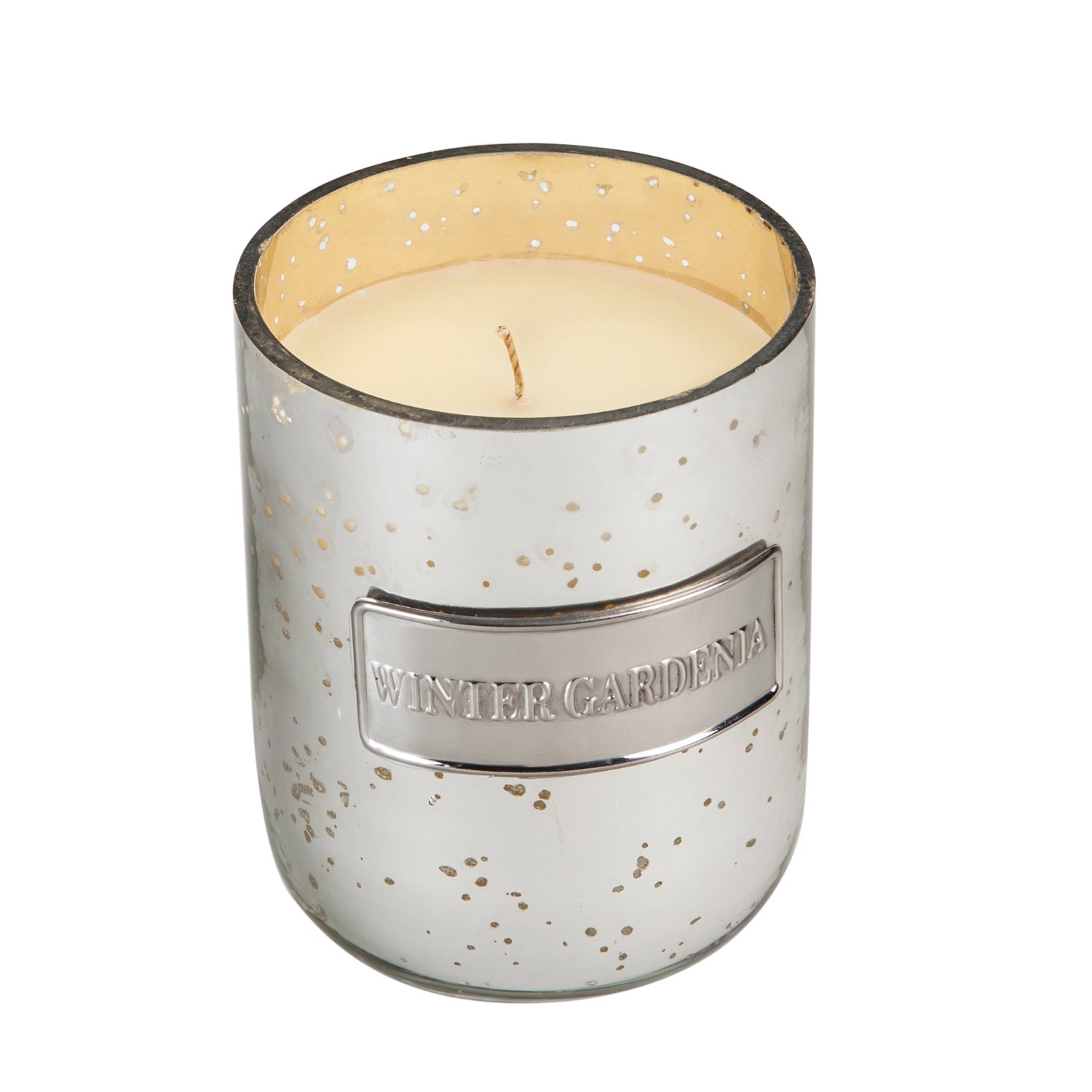 Winter Gardenia Embossed Glass Candle