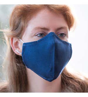 Adult Non-Medical Antimicrobial Cotton Face Mask Set of 3 in Black Navy and Grey