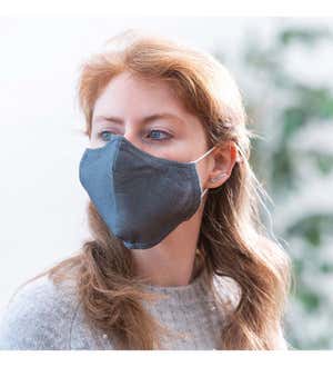 Adult Non-Medical Antimicrobial Cotton Face Mask Set of 3 in Black Navy and Grey