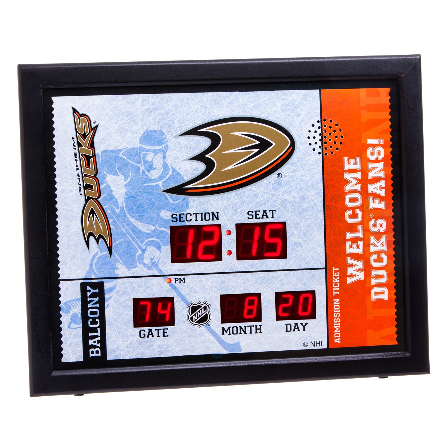 Anaheim Ducks Bluetooth Scoreboard Wall Clock