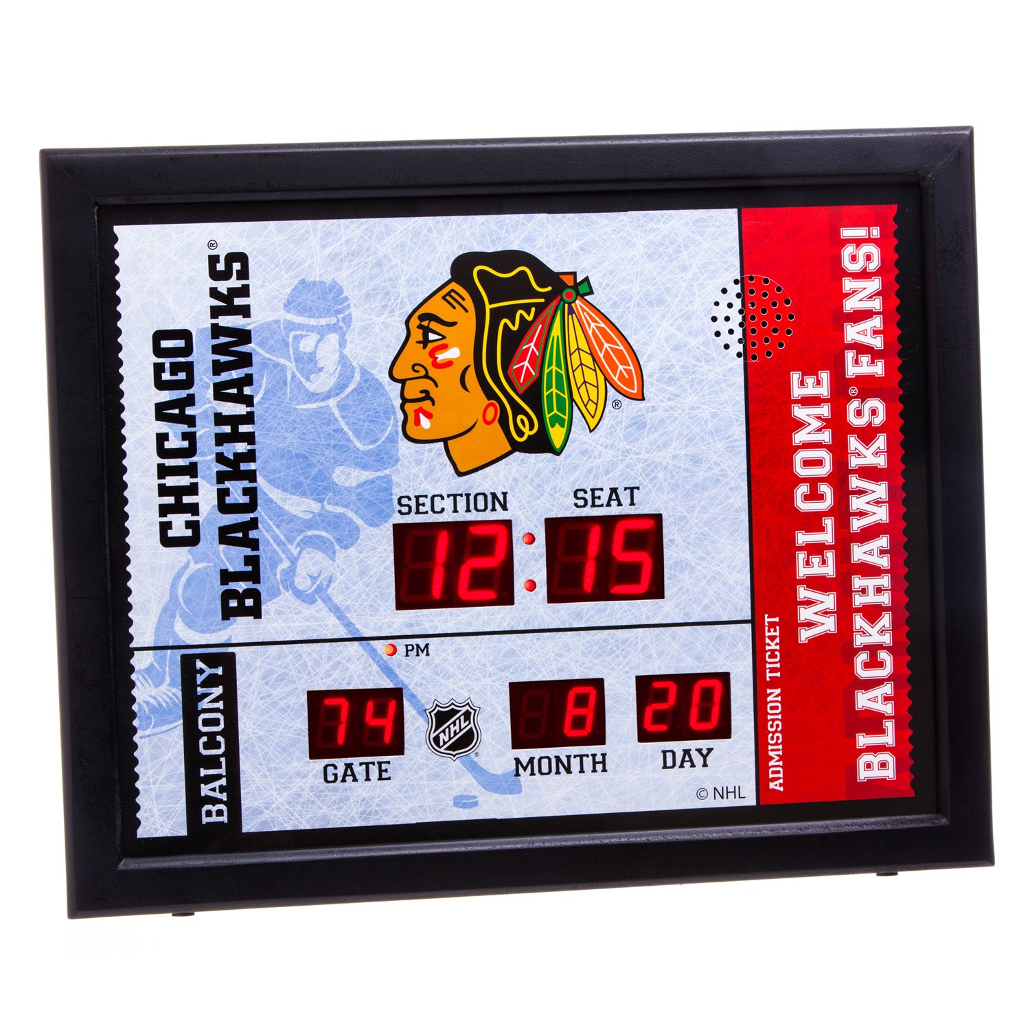 Chicago Blackhawks Bluetooth Scoreboard Wall Clock