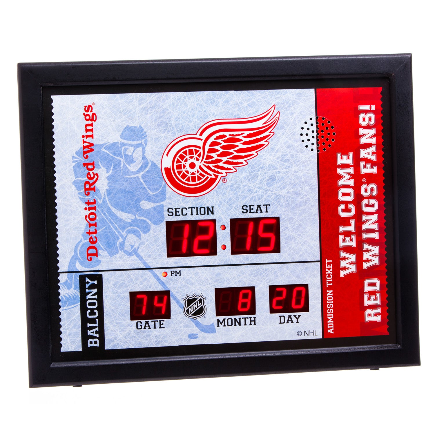 Detroit Red Wings Bluetooth Scoreboard Wall Clock