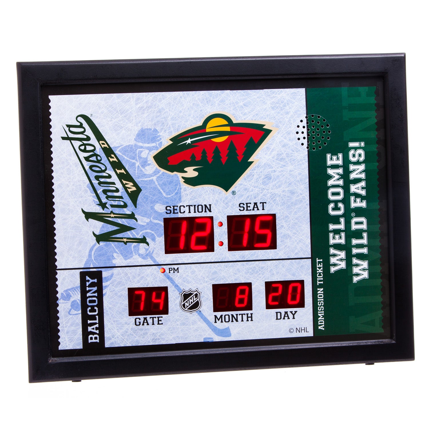 Minnesota Wild Bluetooth Scoreboard Wall Clock