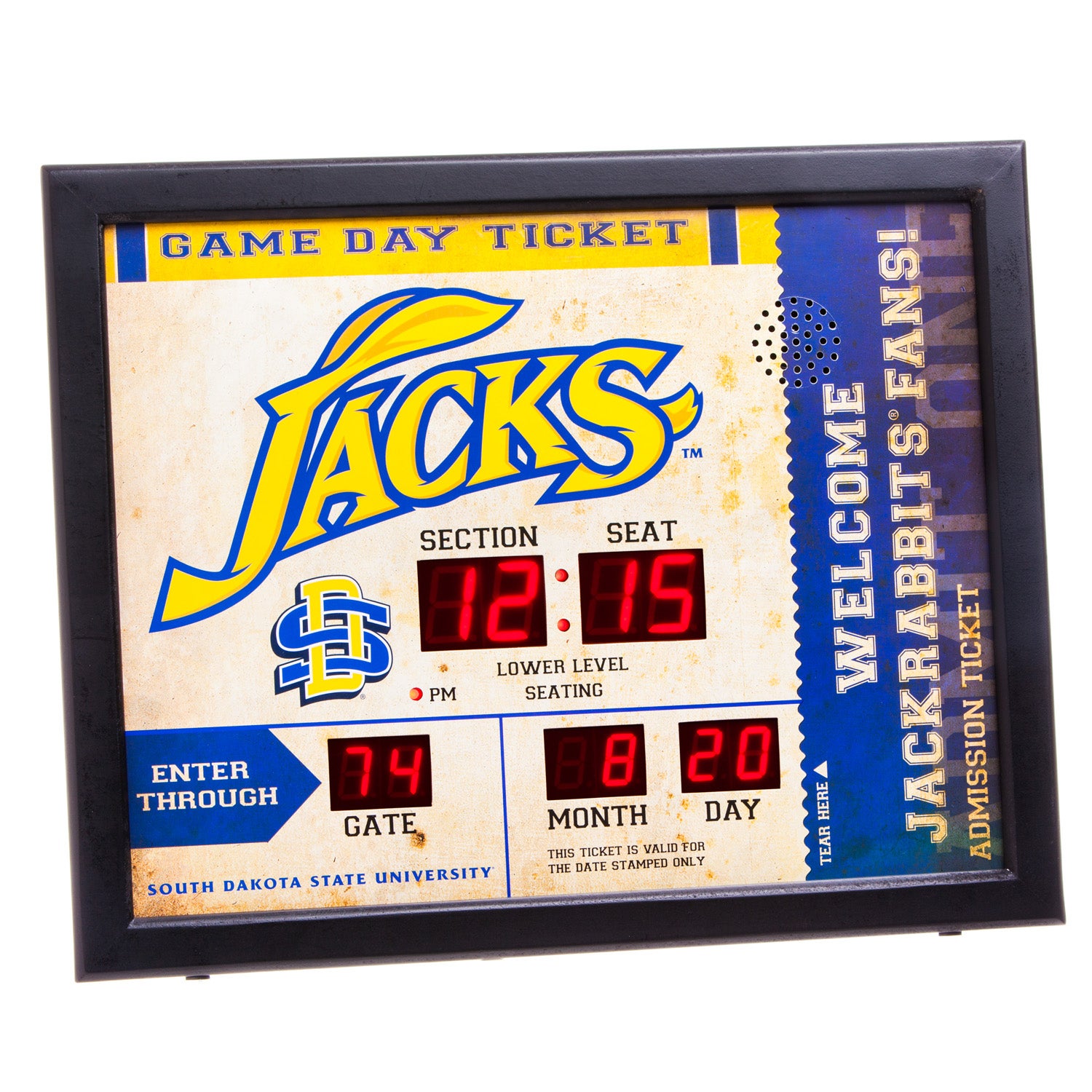 South Dakota State Jackrabbits Bluetooth Scoreboard Wall Clock