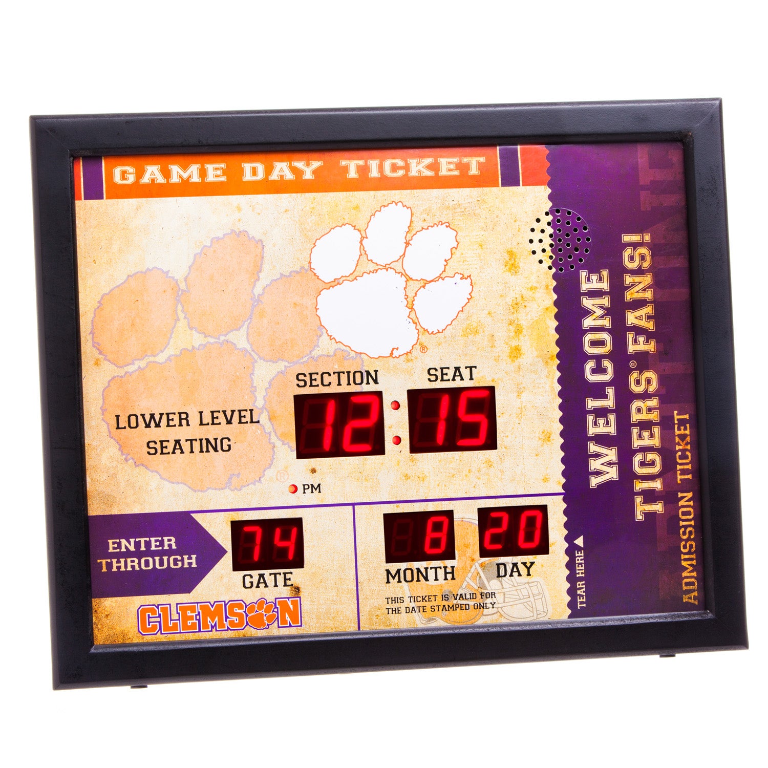 Clemson Tigers Bluetooth Scoreboard Wall Clock