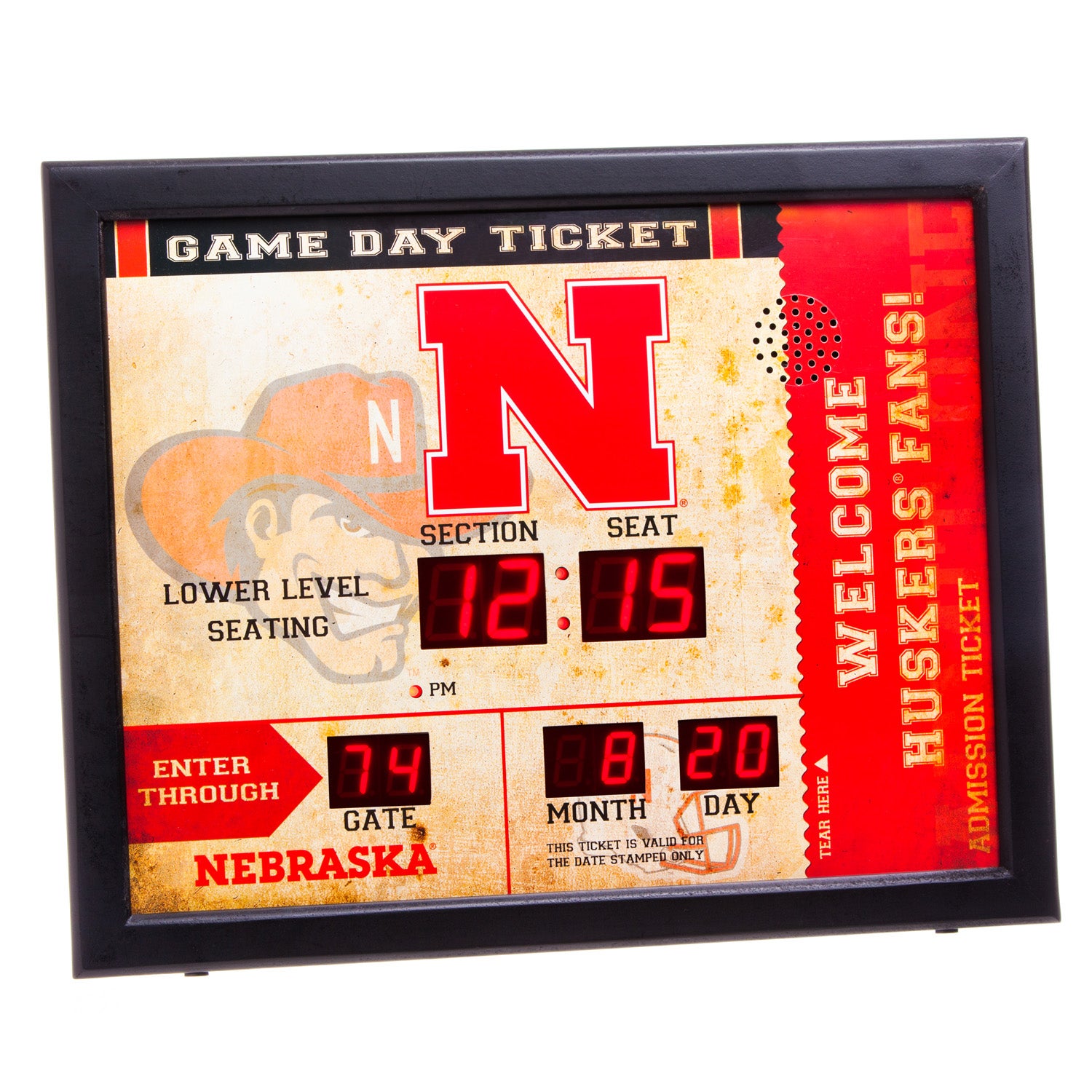 Nebraska Huskers Bluetooth Scoreboard Wall Clock