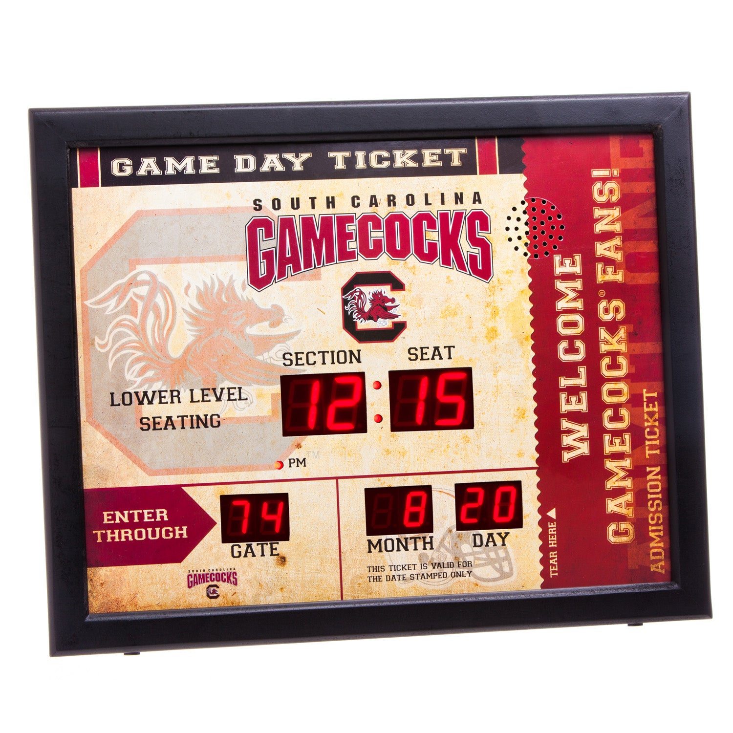 South Carolina Gamecocks Bluetooth Scoreboard Wall Clock