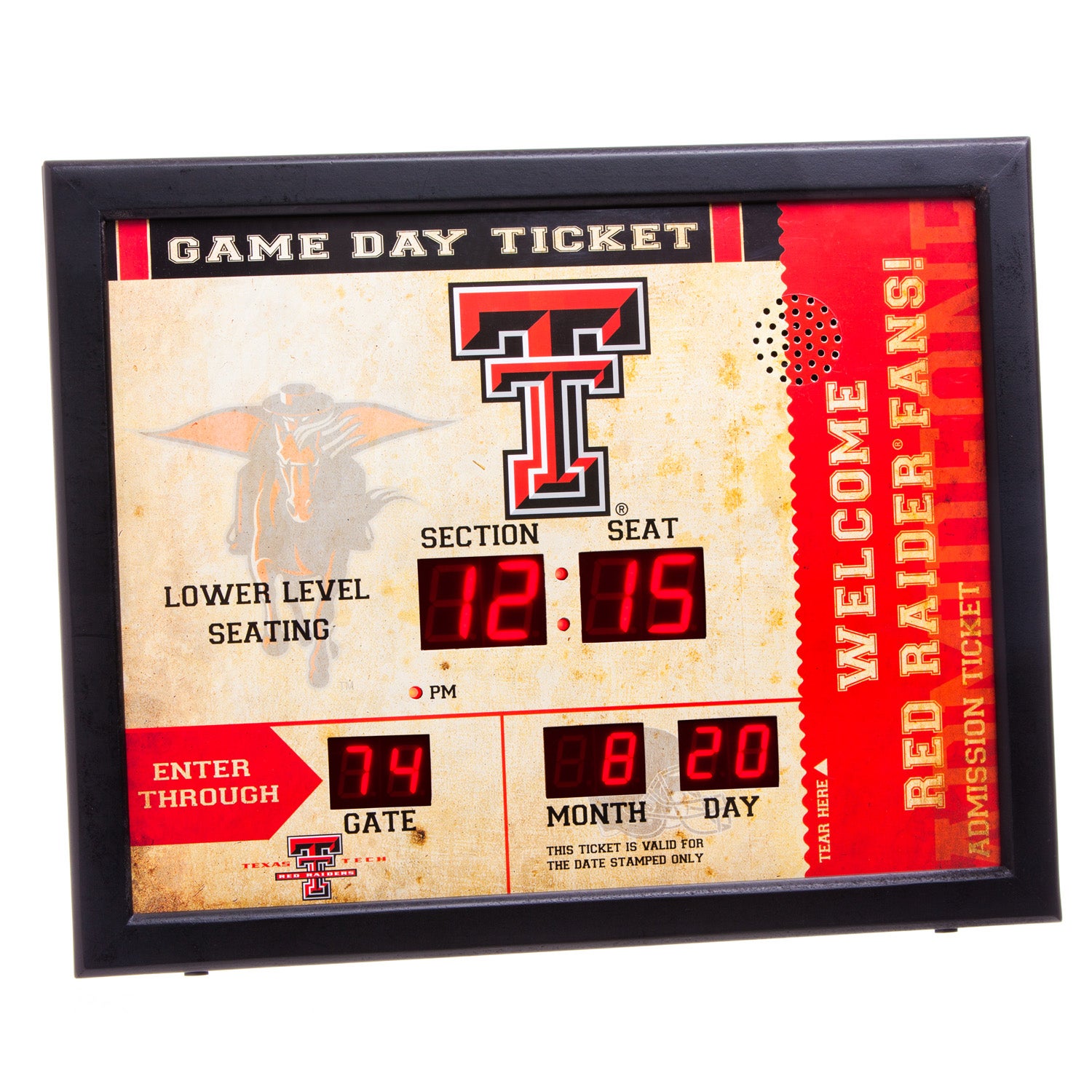 Texas Tech Red Raiders Bluetooth Scoreboard Wall Clock