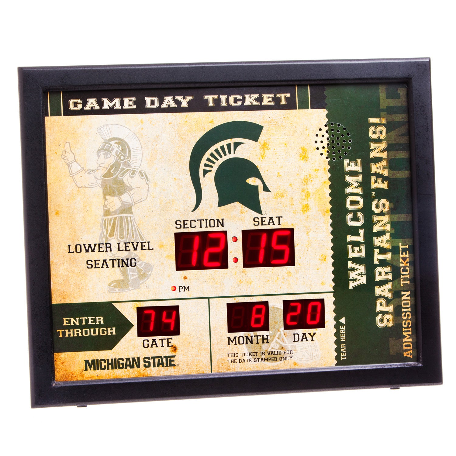 Michigan State Spartans Bluetooth Scoreboard Wall Clock
