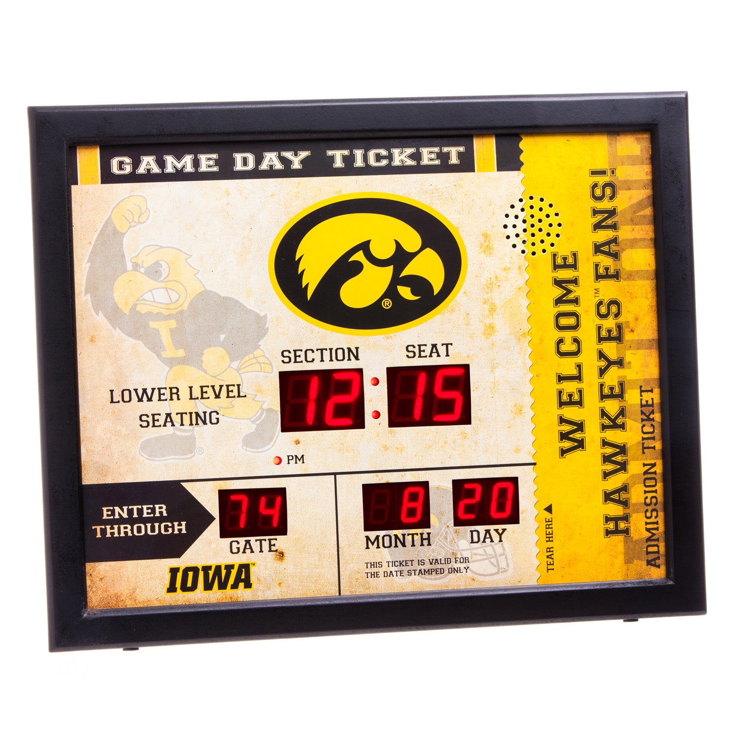 Iowa Hawkeyes Bluetooth Scoreboard Wall Clock