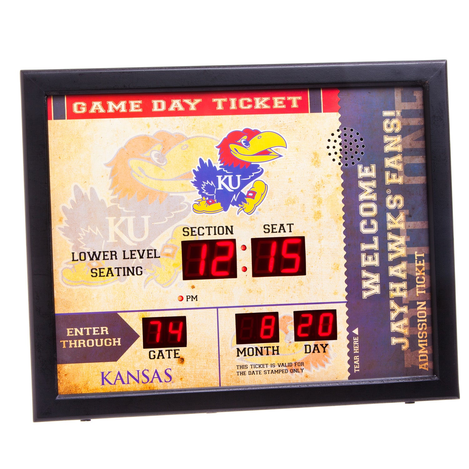 Kansas Jayhawks Bluetooth Scoreboard Wall Clock