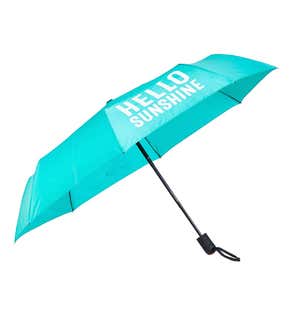 Hello Sunshine Mint Green Compact Umbrella