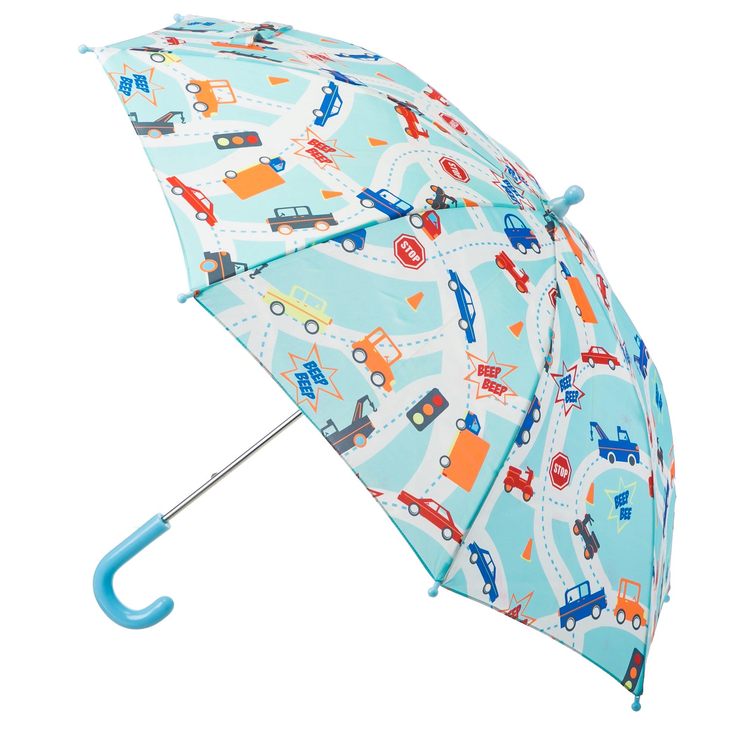 Aqua Blue Transportation Toddler Umbrella