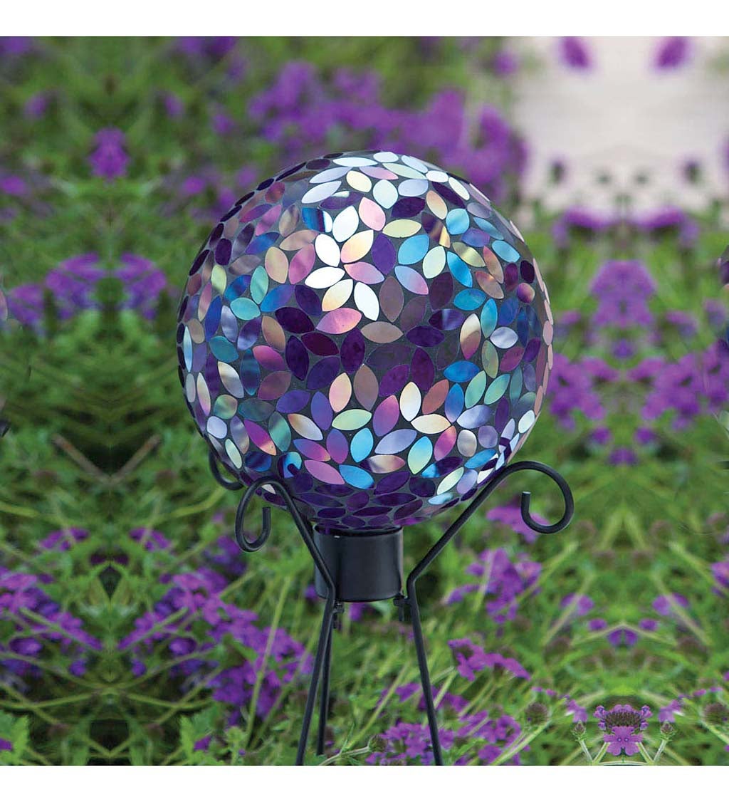 Flower Petal Mosaic Gazing Ball