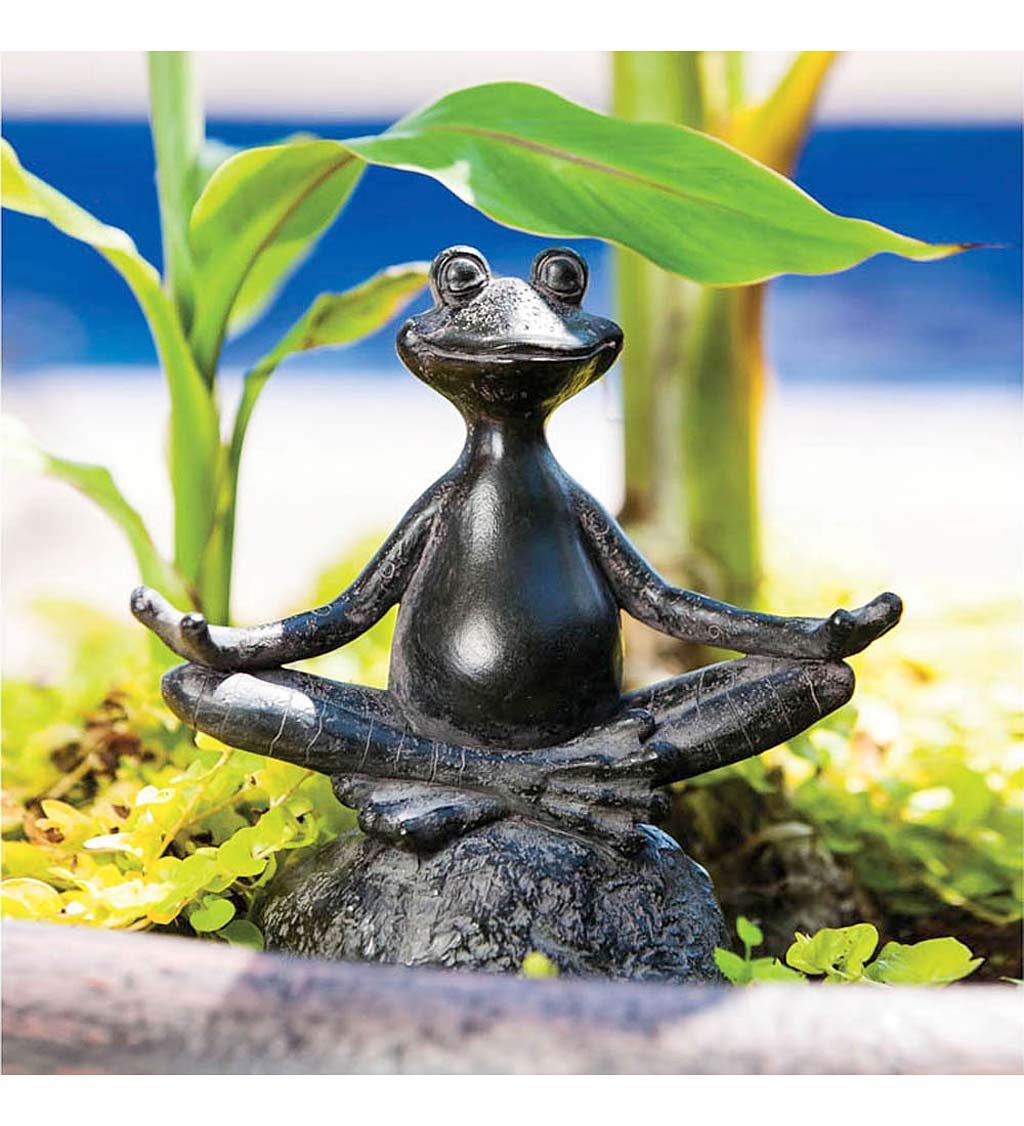 Sitting Yoga Frog Statue