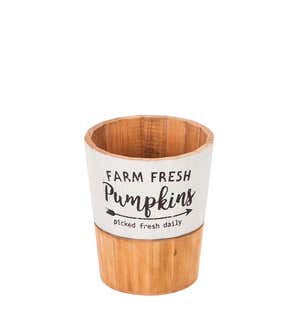 Fresh Picked Pumpkins Wooden Planters, Set of 3