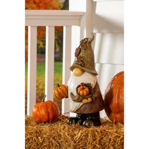 16.5"H Harvest Gnome Garden Statue