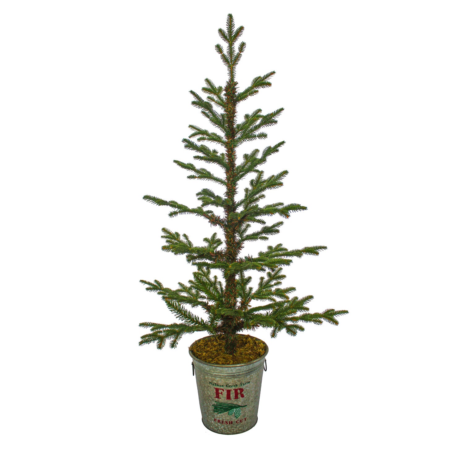 48"H Christmas Timberland Artifical Tree in Galvanized Holiday Bucket