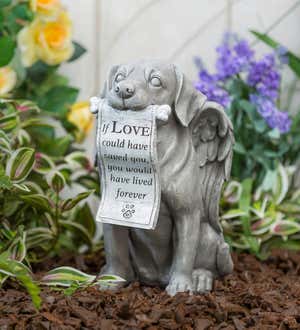 14"H Dog with Scroll Memorial Garden Statue