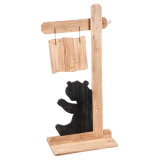 Welcome Bear Porch Décor with Hanging Sign and Lantern Hook