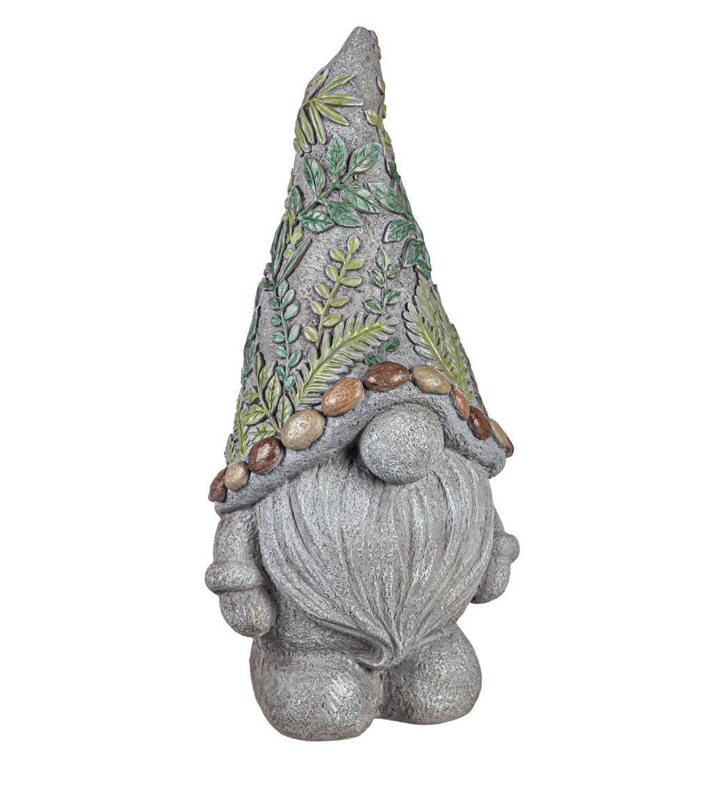 14"H Gnome Garden Statuary, Delicate Greenery