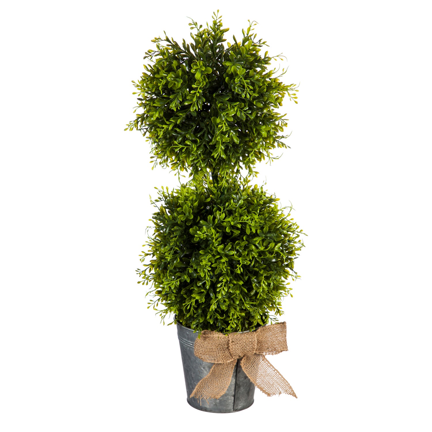 LED Boxwood Topiary in Galvanized Pot