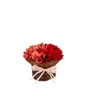 Woodchip Ombre Floral Rattan Basket Table Décor
