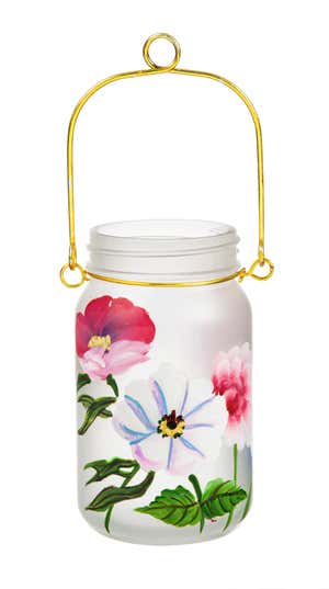 LED Glass Mason Jar, Vivid Bouquet